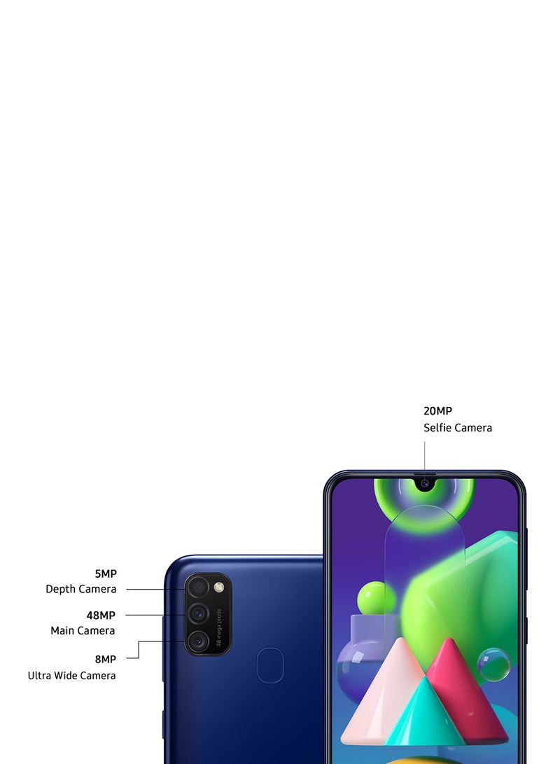 Samsung - Galaxy M21 Dual SIM Midnight Blue 4GB RAM 64GB 4G LTE - International Version - Image 1