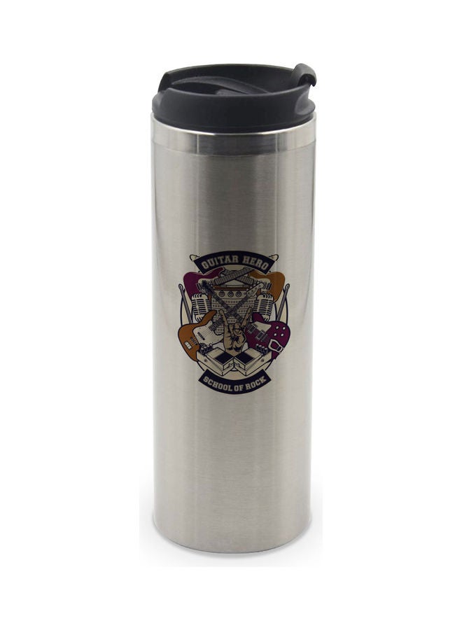 LIT Printed Guitarist Gift Tumbler Silver  - Image 1