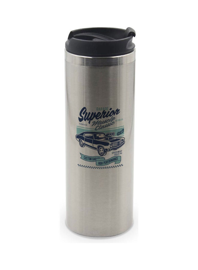 LIT Printed Superior Cars Design Tumbler Silver - Image 1