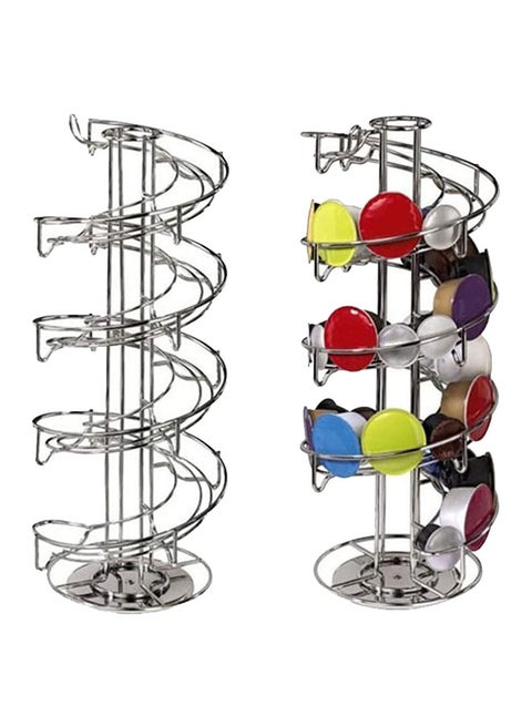Coffee Capsule Storage Rack Silver 18x43x18cm