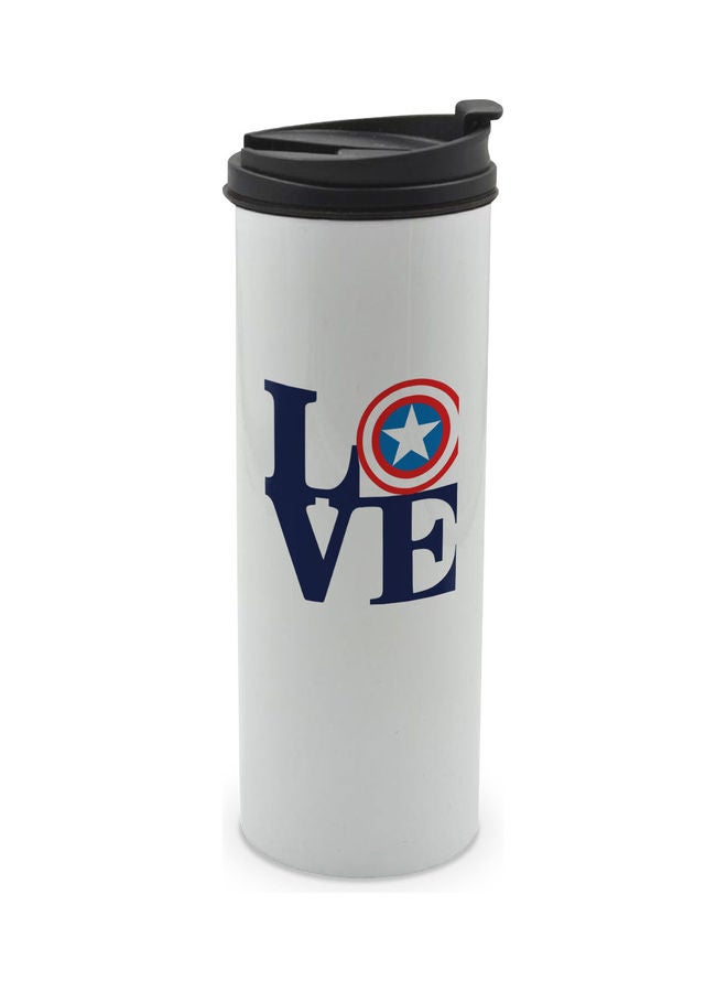 LIT Love Captain America Printed Tumbler With Lid Multicolour 400ml  - Image 1