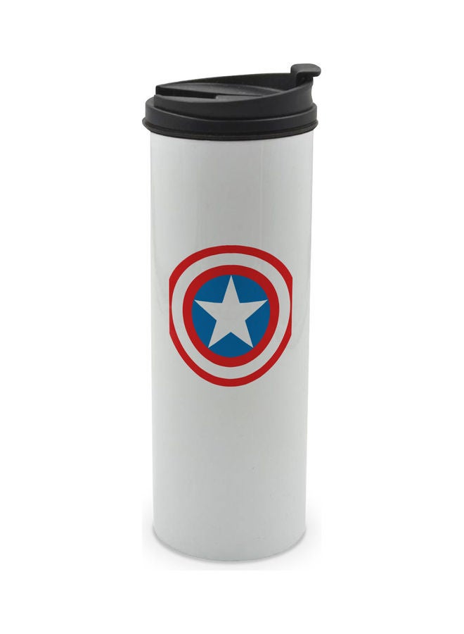 LIT Captain America Blue Shield Printed Tumbler With Lid Multicolour 400ml - Image 1