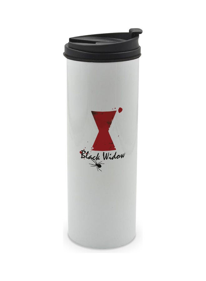 LIT Avenger Black Widow Logo Printed Tumbler With Lid Multicolour 400ml  - Image 1