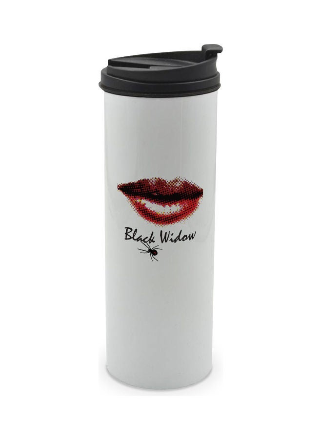 LIT Black Widow Lips Printed Tumbler With Lid Multicolour 400ml  - Image 1