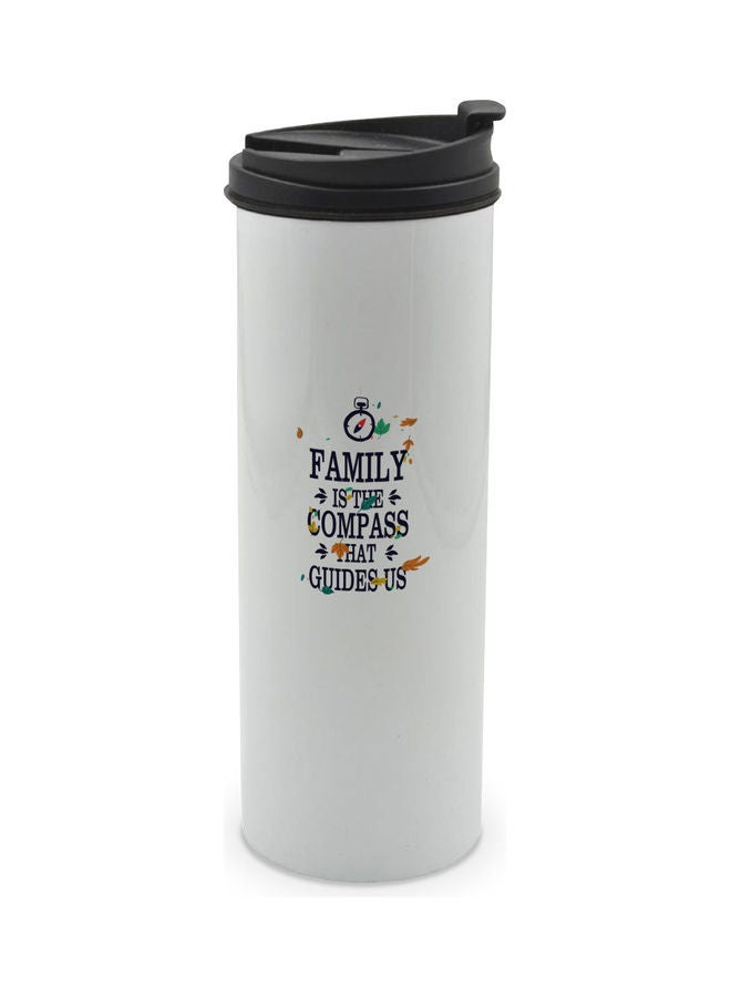 LIT Family Man Design Printed Double Wall Tumbler With Lid Multicolour 400ml - Image 1