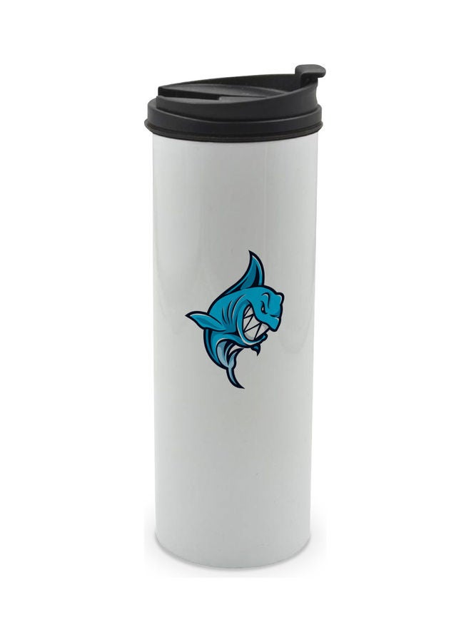 LIT - Mascot Shark Printed Double Wall Tumbler With Lid Multicolour 400ml - Image 1