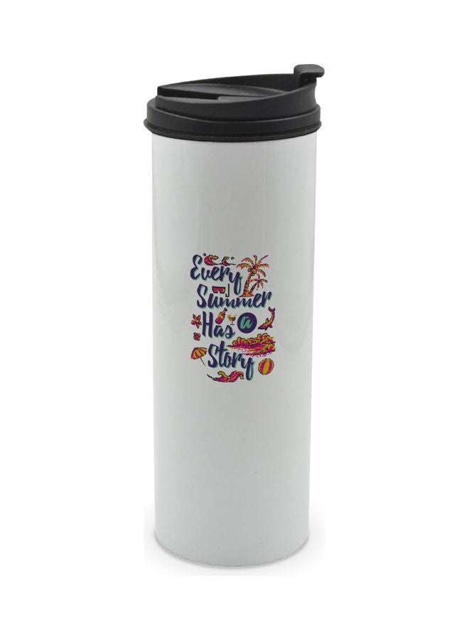 LIT Motivational 16 Bit Design Printed Double Wall Tumbler With Lid Multicolour 400ml - Image 1