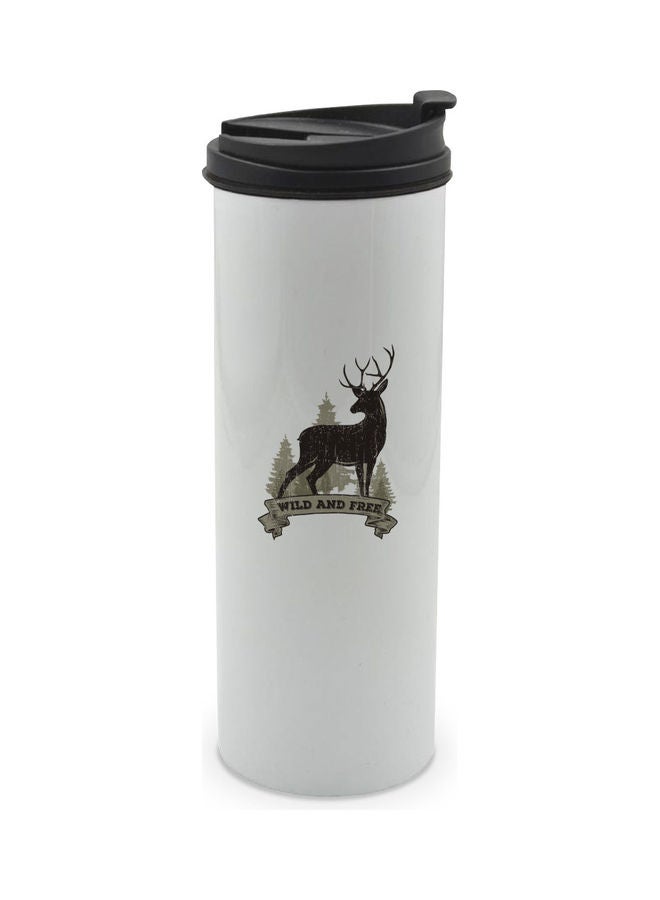 LIT Wild And Free Quote Printed Double Wall Tumbler With Lid Multicolour 400ml - Image 1