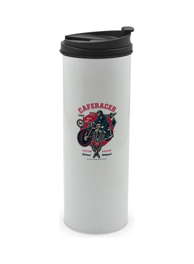 LIT Cafe Racer Printed Double Wall Tumbler With Lid Multicolour 400ml - Image 1