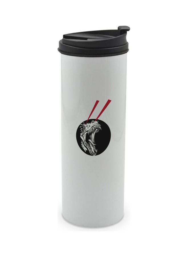 LIT T Rex Design Double Wall Tumbler With Lid Multicolour 400ml - Image 1