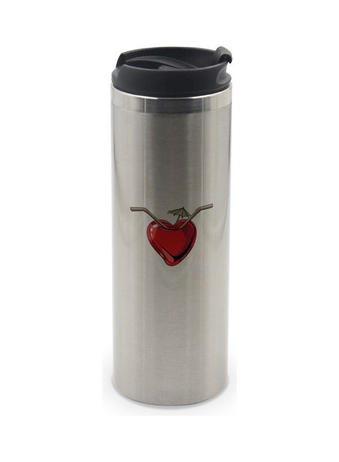 LIT Vacation Heart Design Stainless Steel Tumbler With Lid Multicolour - Image 1