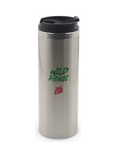 LIT Movie Quote Fight Club Wild Things Fight Club Printed Tumbler With Lid Silver/Black/Green  - Image 1