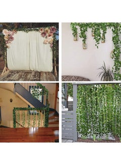 LINGWEI 12 Strands Creeper lvy Leaf Plants Green 220x14x3cm  - Image 3