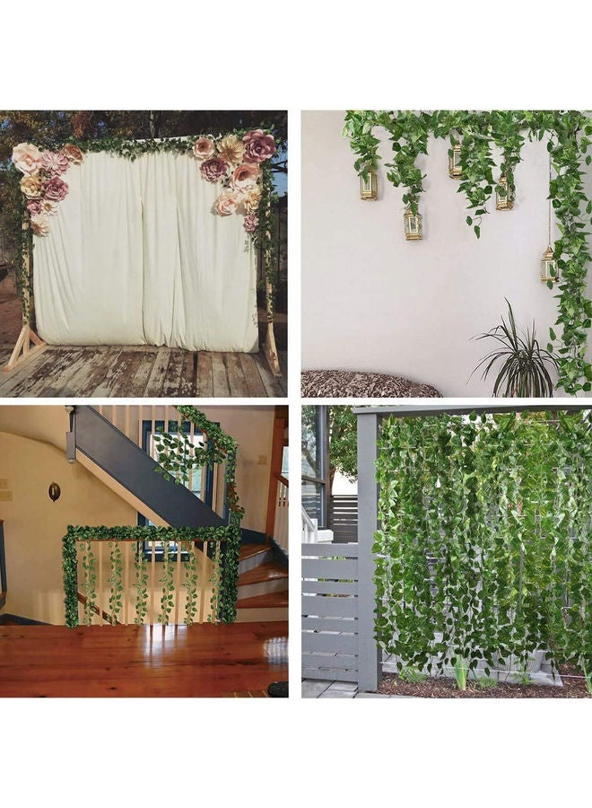 LINGWEI 12 Strands Creeper lvy Leaf Plants Green 220x14x3cm  - Image 3