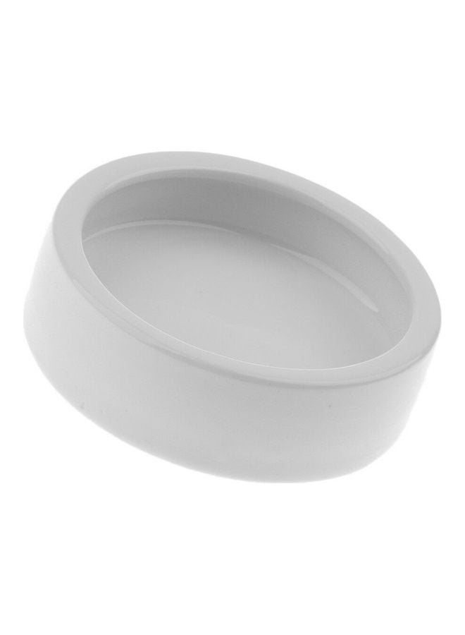 طبق دودة مضاد للرّواسب من السّيراميك الناعم أبيض 13سم - Image 1