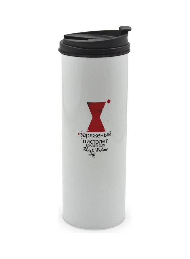LIT - Avengers Theme Black Widow Printed Tumbler With Lid Multicolour 400ml - Image 1