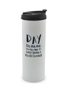 LIT Drinking From The Mug To Keep It Professional Themed Tumbler With Lid White/Black/Blue  - Image 1