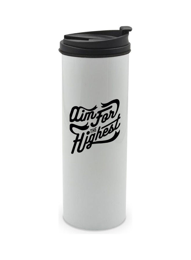 LIT Aim High Quote Printed Double Wall Tumbler With Lid Multicolour 400ml - Image 1