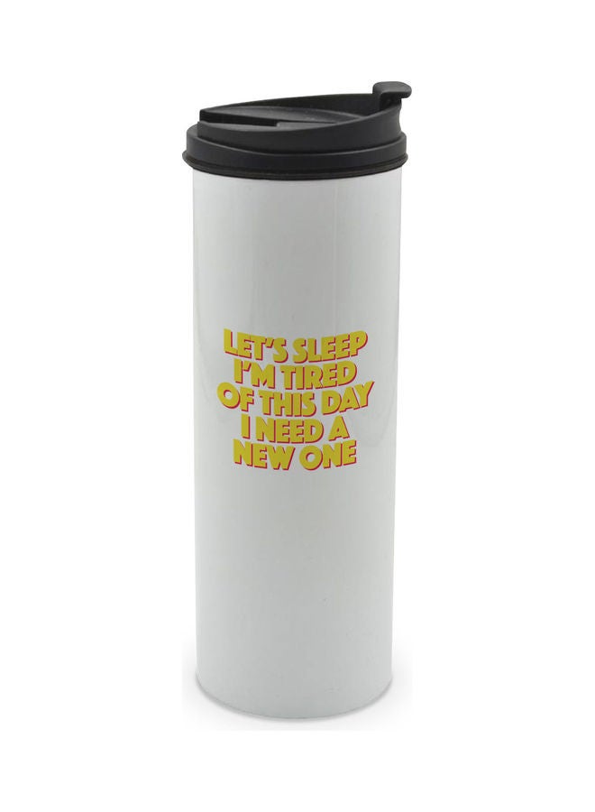 LIT Double Wall Tumbler with Easy Click Lock White/Black  - Image 1