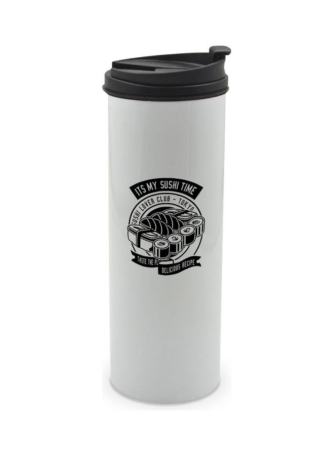 LIT Sushi Time Printed Double Wall Tumbler With Lid Multicolour 400ml - Image 1