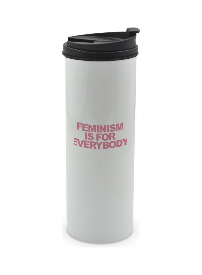 LIT Double Wall Tumbler with Easy Click Lock White/Black  - Image 1