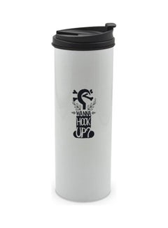 LIT Wanna Hook Up Printed  Double Wall Tumbler With Lid Multicolour 400ml  - Image 1