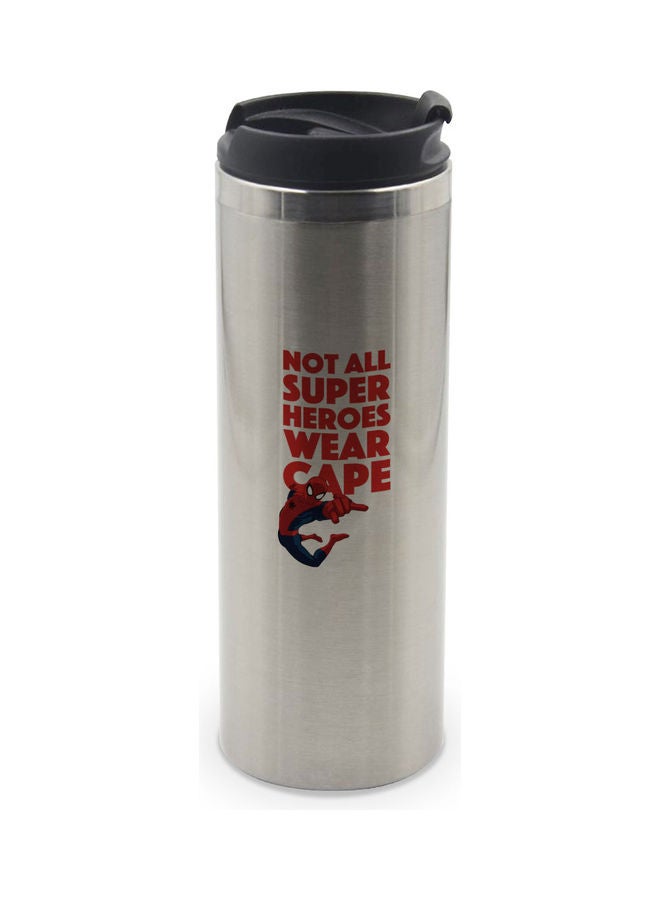 LIT Spider Man Quote Printed Double Wall Tumbler With Lid Multicolour 400ml  - Image 1