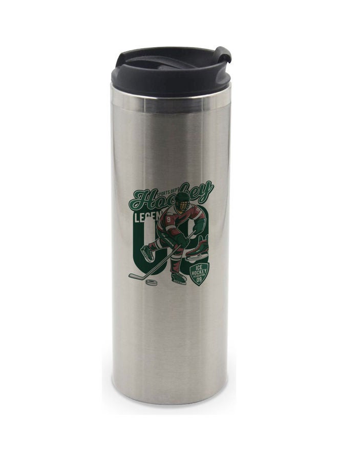 LIT Ice Hockey Design Tumbler Silver - Image 1