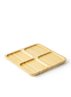 Noon East Serving Platter - Made Of Bamboo - Square (Large) - Serving Plate - Serving Dishes - Tray - Brown Brown  - Image 3