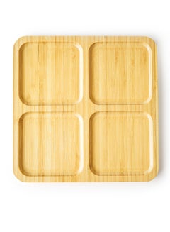 Noon East Serving Platter - Made Of Bamboo - Square (Large) - Serving Plate - Serving Dishes - Tray - Brown Brown  - Image 2