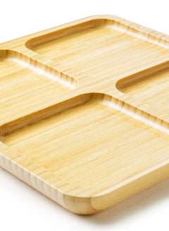 Noon East Serving Platter - Made Of Bamboo - Square (Large) - Serving Plate - Serving Dishes - Tray - Brown Brown  - Image 4