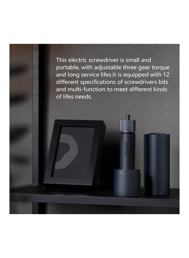 هوتو Straight Handle Electric Screwdriver Set Black/Silver 20 X 5 X 10cm - Image 4