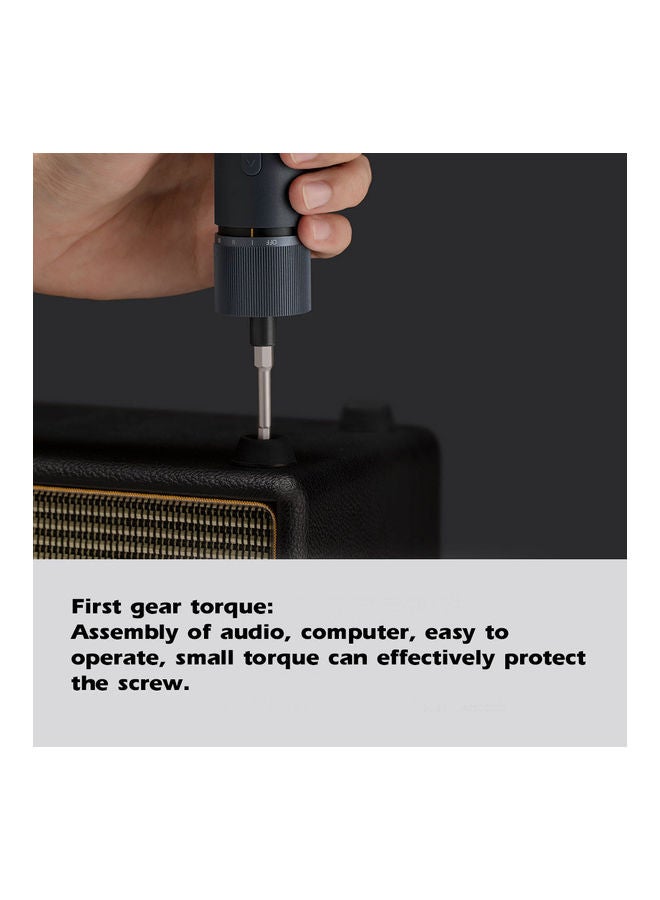 هوتو Straight Handle Electric Screwdriver Set Black/Silver 20 X 5 X 10cm - Image 5