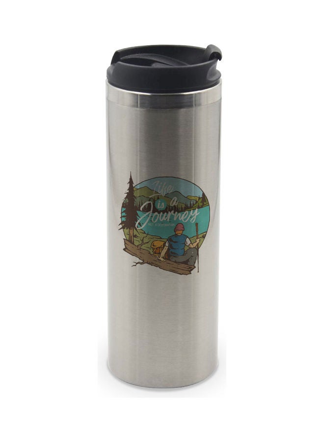 LIT Life is a Journey Quote Tumbler Silver/Black - Image 1