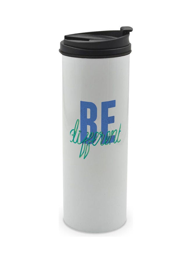 LIT Be Different Printed Double Wall Tumbler With Lid Multicolour 400ml - Image 1