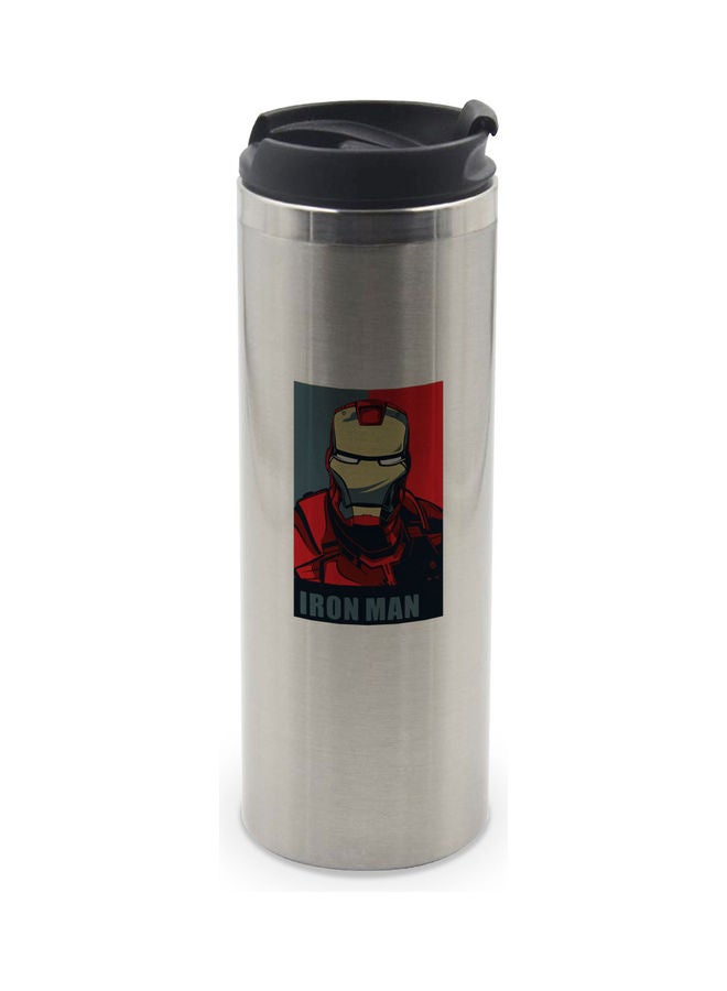 LIT Iron Man Printed Double Wall Tumbler With Lid Multicolour 400ml - Image 1
