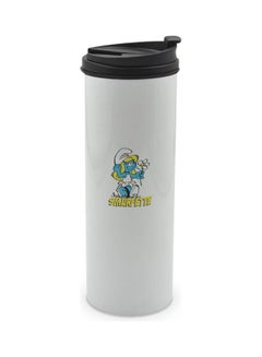 LIT Smurfette Printed Tumbler With Lid White/Black/Blue  - Image 1