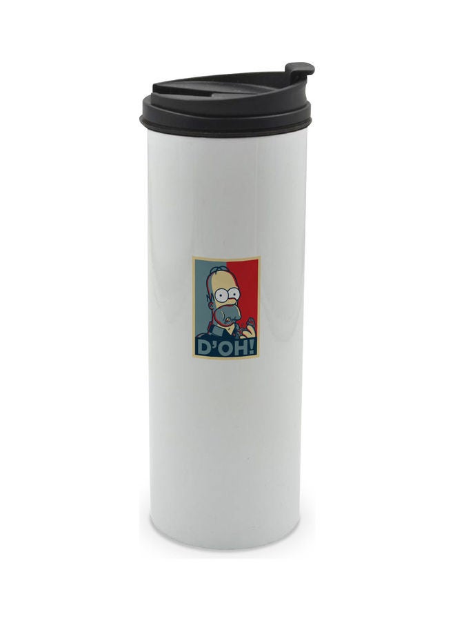 LIT Homer Simpson Printed Tumbler With Lid Multicolour 400ml - Image 1