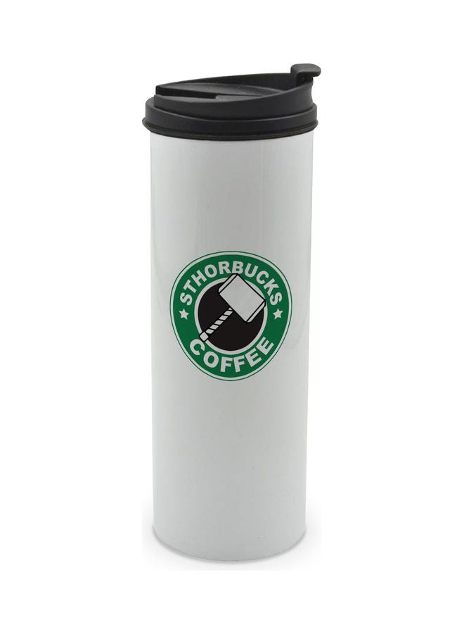 LIT - StarBucks Thor Canvas Like Printed Tumbler With Lid Multicolour 400ml - Image 1