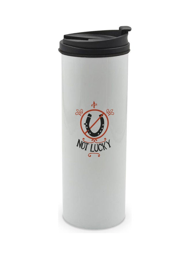 LIT Not Lucky Printed Tumbler With Lid Multicolour 400ml - Image 1