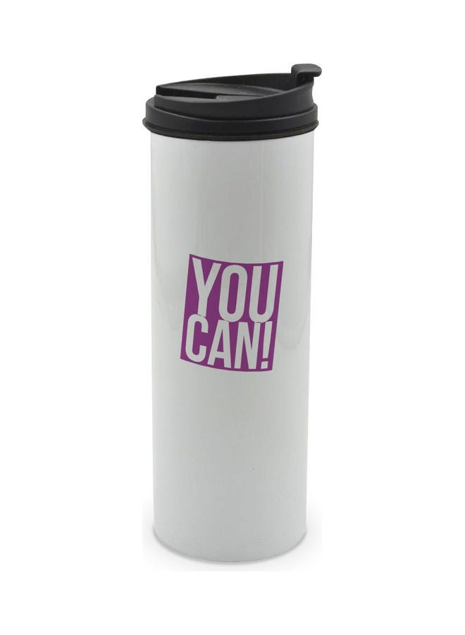 LIT You Can Self Motivation Printed Tumbler With Lid Multicolour 400ml  - Image 1