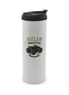 Monster Truck Printed Double Wall Tumbler With Lid Multicolour 400ml