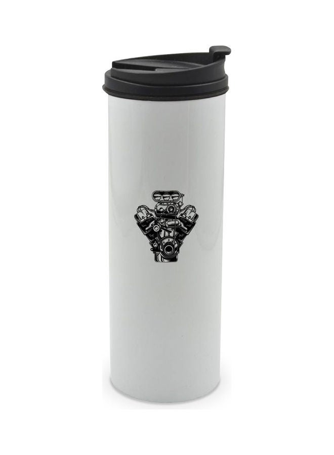 LIT Double Wall Tumbler with Easy Click Lock White/Black  - Image 1