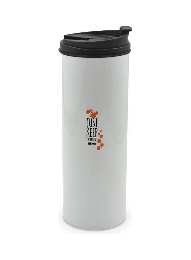 LIT Just Keep Swimming Printed Tumbler With Lid Multicolour 400ml - Image 1