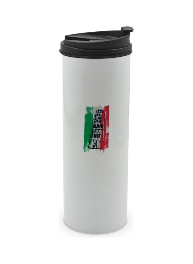 LIT Italy Monument Printed  Double Wall Tumbler With Lid Multicolour 400ml - Image 1