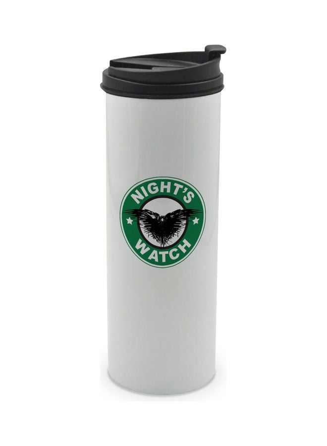 LIT StarBucks Jon Snow Canvas Like Printed Tumbler With Lid Multicolour 400ml - Image 1