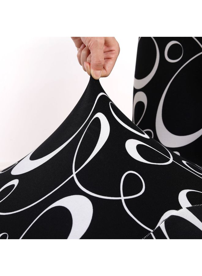 Printed Dining Chair Cover Black/White - Image 2