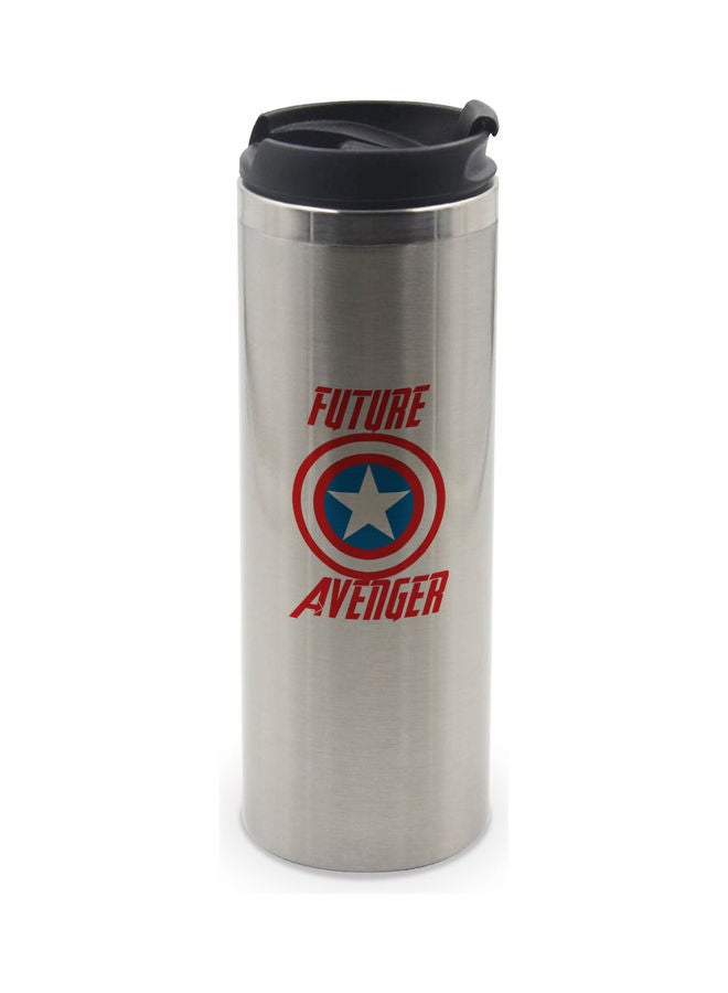 LIT Future Captain America Printed Double Wall Tumbler With Lid Multicolour 400ml  - Image 1