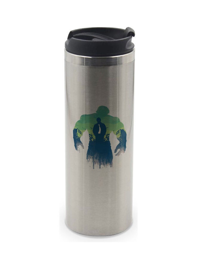 LIT Dr Hulk Printed Double Wall Tumbler With Lid Multicolour 400ml  - Image 1