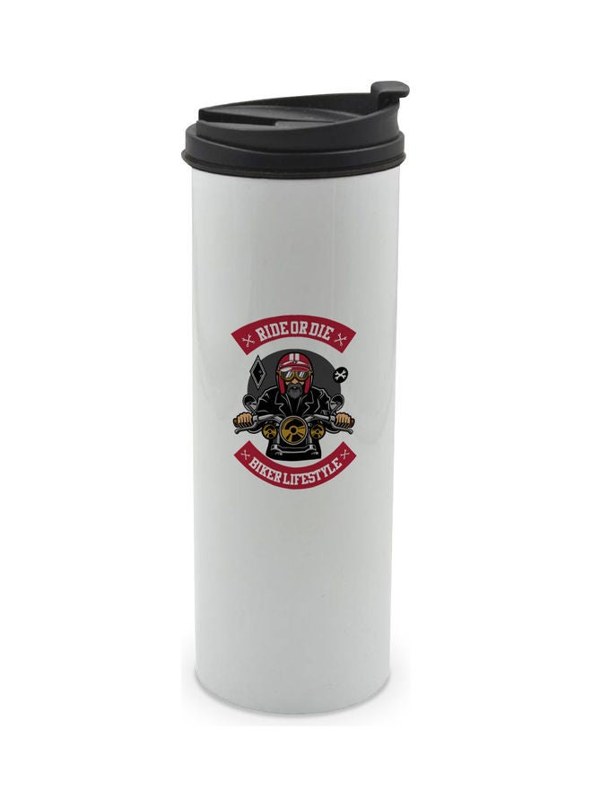 LIT Bike Ride Printed Double Wall Tumbler With Lid Multicolour 400ml - Image 1